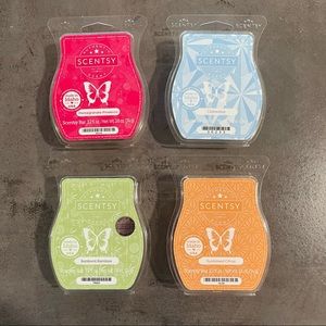 Set of 4 NEW Scentsy Wax Melts: Pomegranate, Clotheline, Bamboo, and Citrus